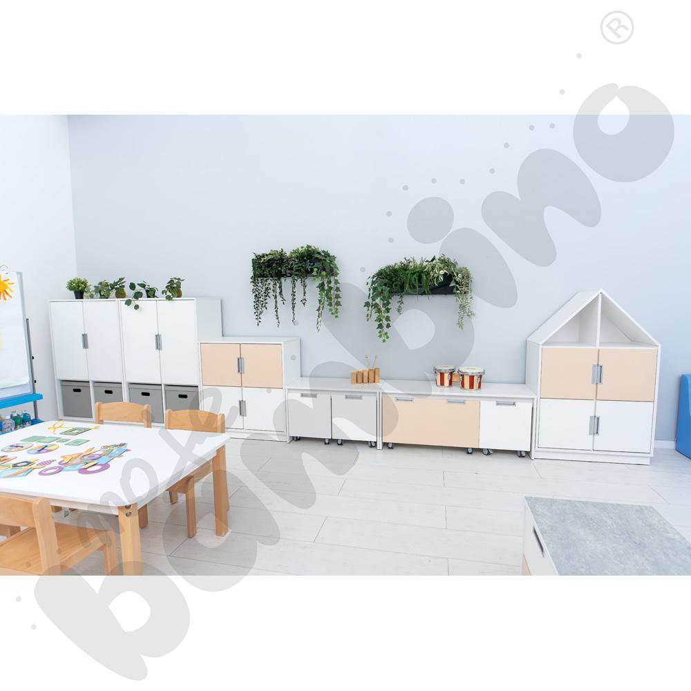 Quadro - szafka domek z 2 półkami, biała