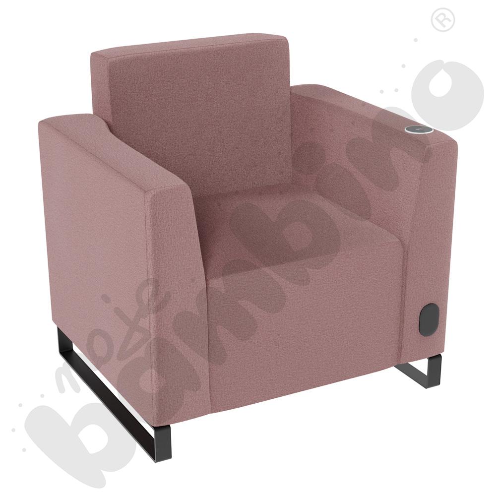 Fotel Universum wys. 82 cm, 2 boki niskie, prawy z gniazdkiem elektrycznym i indukcją, tkanina KG19