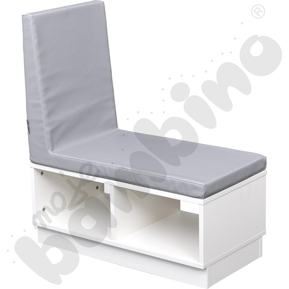 Quadro - szafka niska z siedziskiem, biała