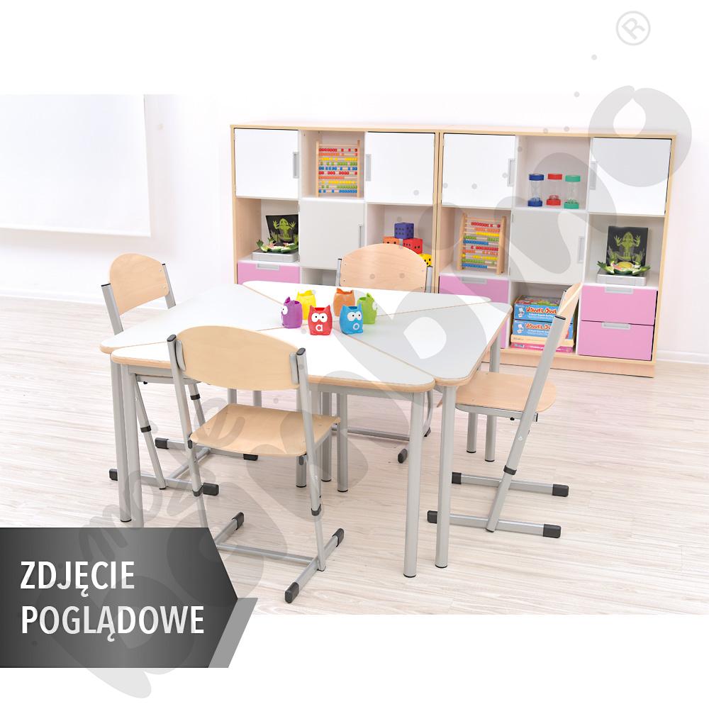 Stół Mila trójkątny 90x90x122, HPL - żółty, zaokrąglony, rozm. 6
