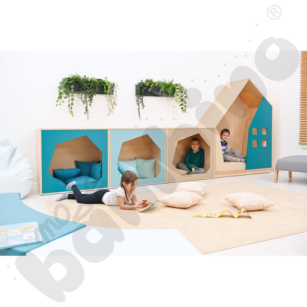 Quadro - szafka-domek - morska, skrzynia klon jasny