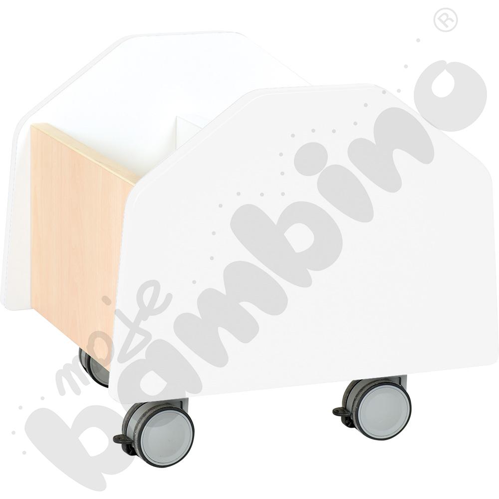 Quadro - pojemnik na kółkach mały, biały, klonowa skrzynia