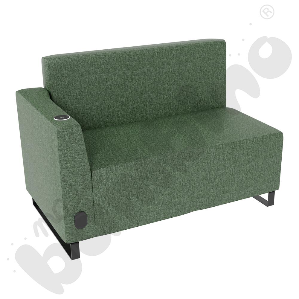 Sofa Universum 2-os. wys. 82 cm, bok niski lewy z gniazdkiem elektrycznym i indukcją, tkanina RO32