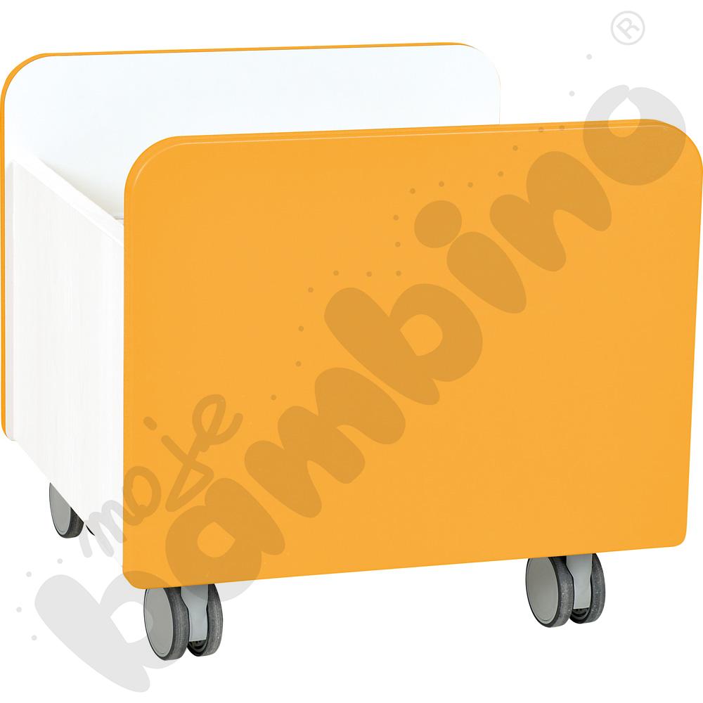 Quadro - pojemnik na kółkach średni, pomarańczowy - biała skrzynia
