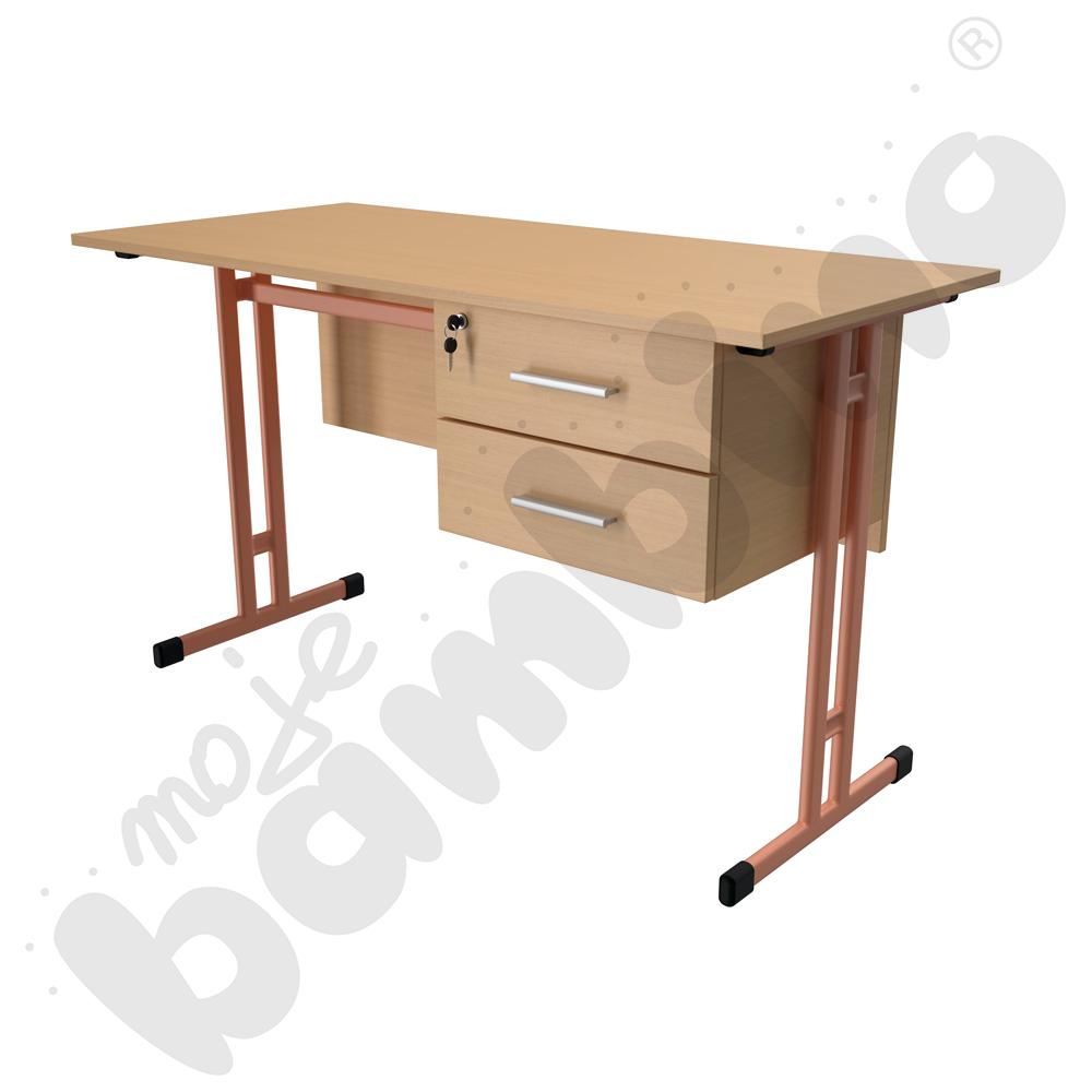 Biurko IN-R buk, stelaż łososiowy              