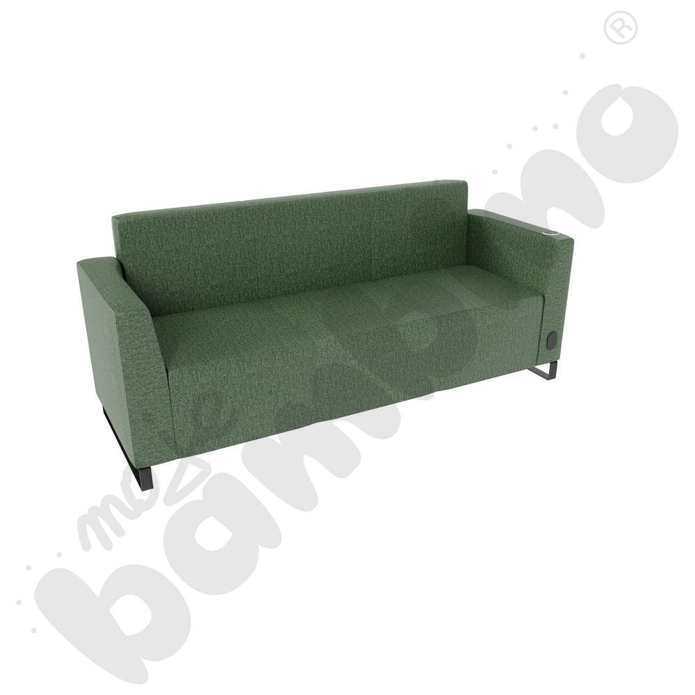 Sofa Universum 3-os. wys. 82 cm, 2 boki niskie, prawy z gniazdkiem elektrycznym i indukcją, tkanina RO32