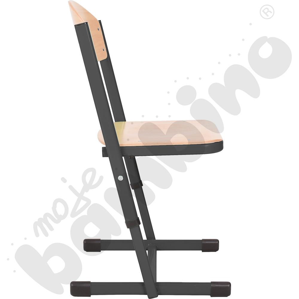 Krzesło T wzmocnione regulowane, rozm. 3-4 - czarne
