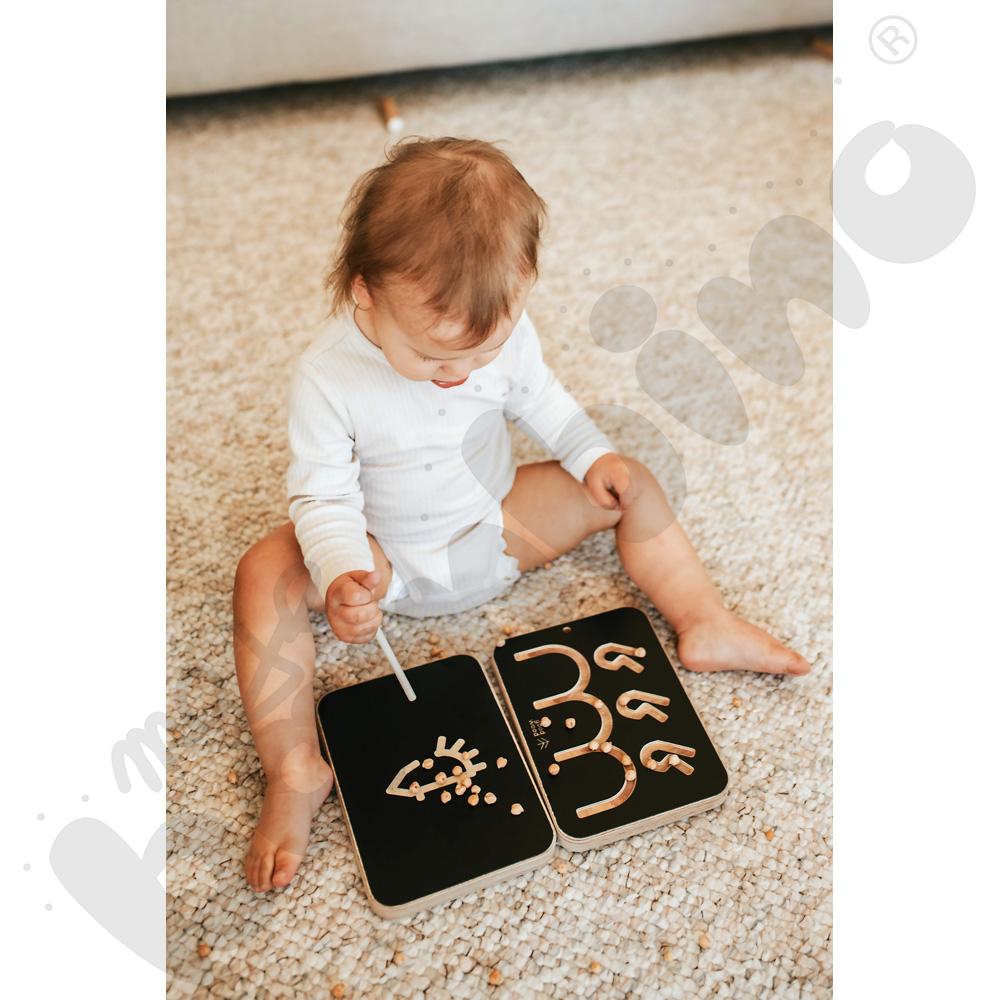 Tablice grafomotoryczne starszaka - czarne - MED