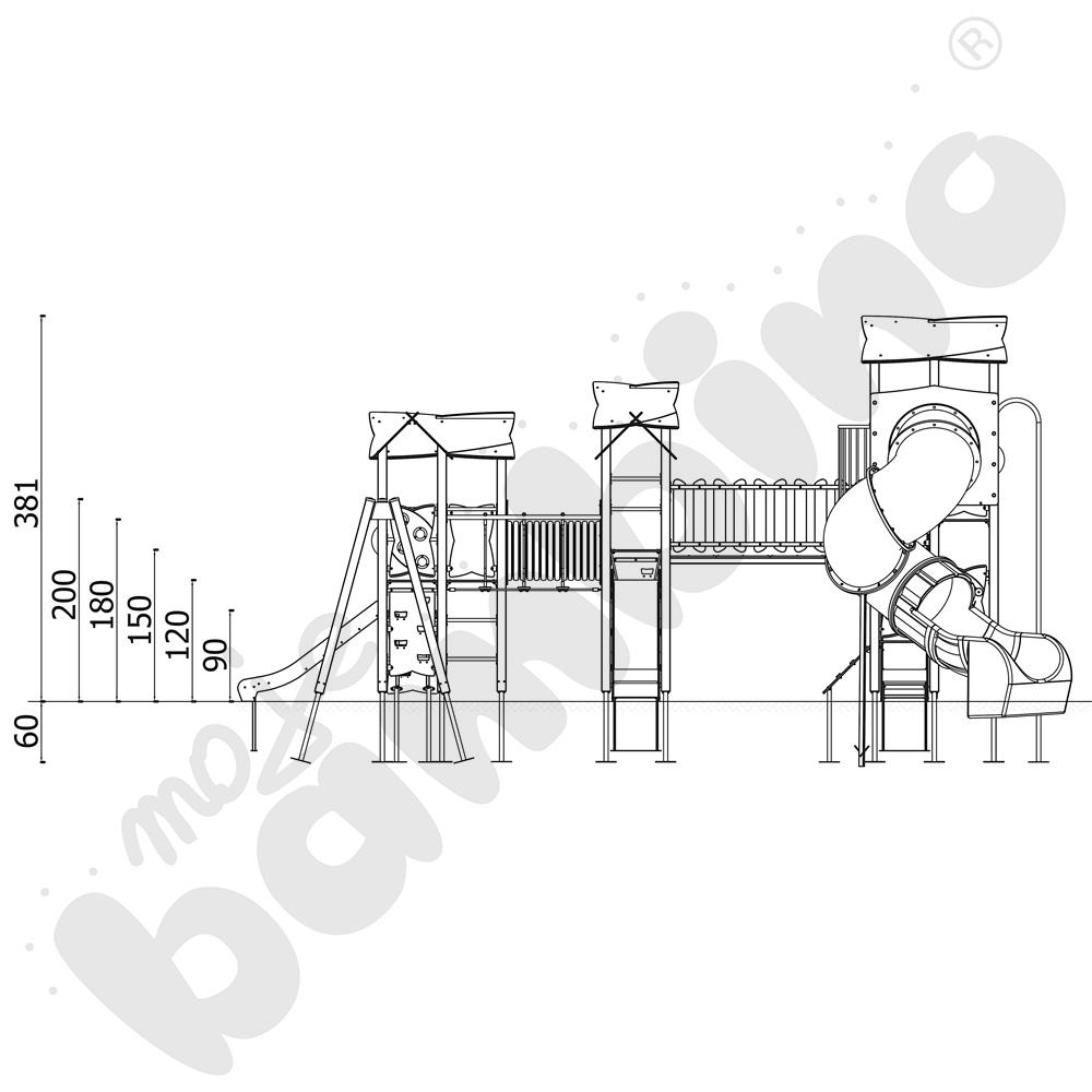 Zestaw Urbi 15, słupy drewniane C