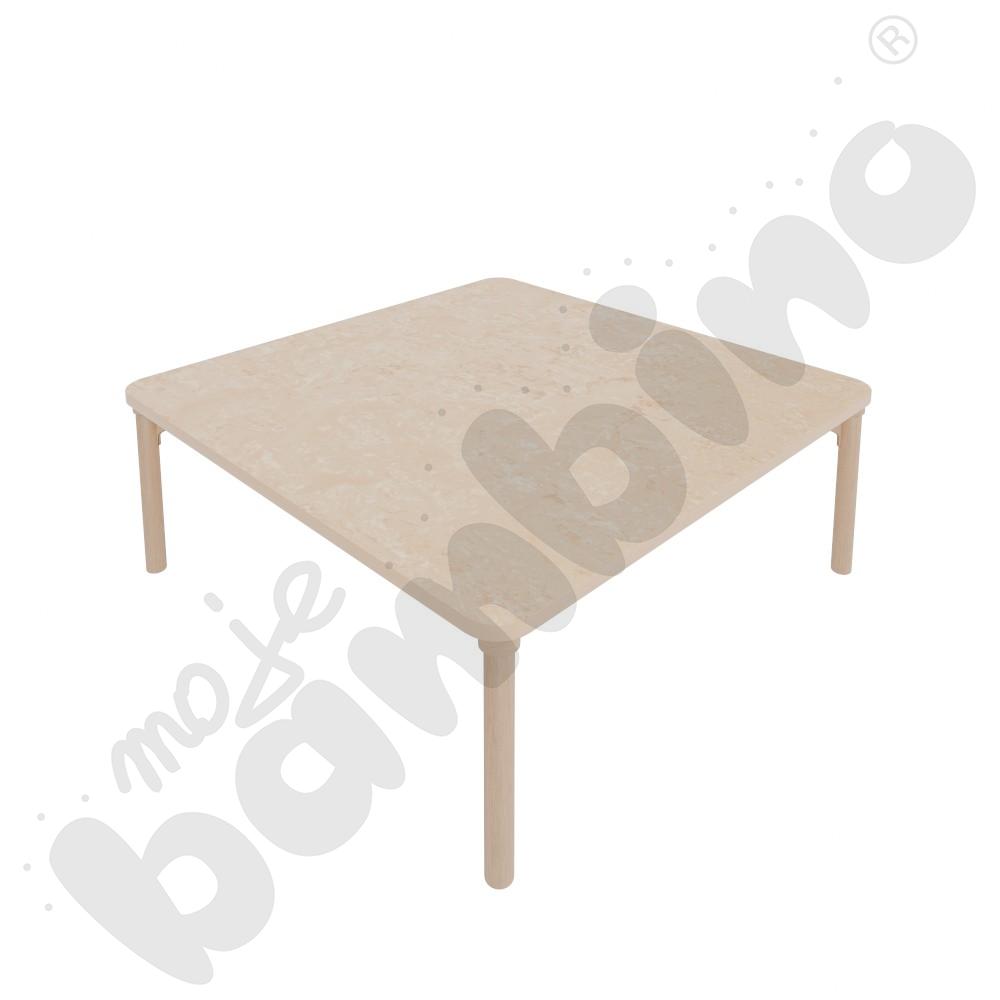 Stół Marcus 120 x 120 cm, rozm. 1, nogi drewniane brzozowe, blat cichy beżowy, obrzeże ABS