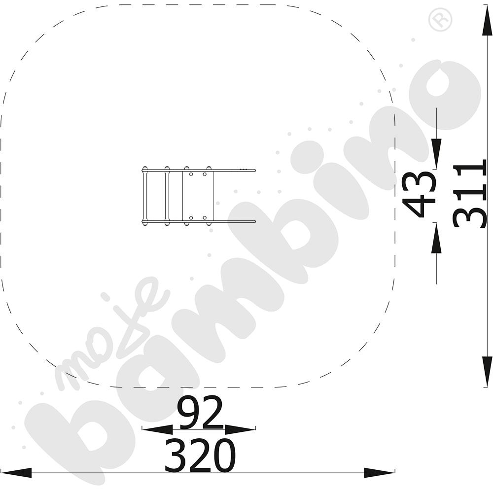 Sprężynowiec Delfin na podstawie betonowej