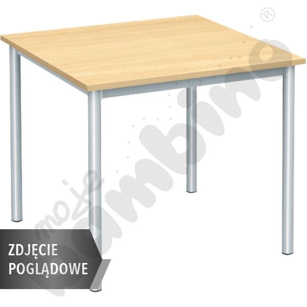 Stół Mila 80x80 rozm. 5, 4os., stelaż aluminium, blat brzoza, obrzeże ABS, narożniki proste