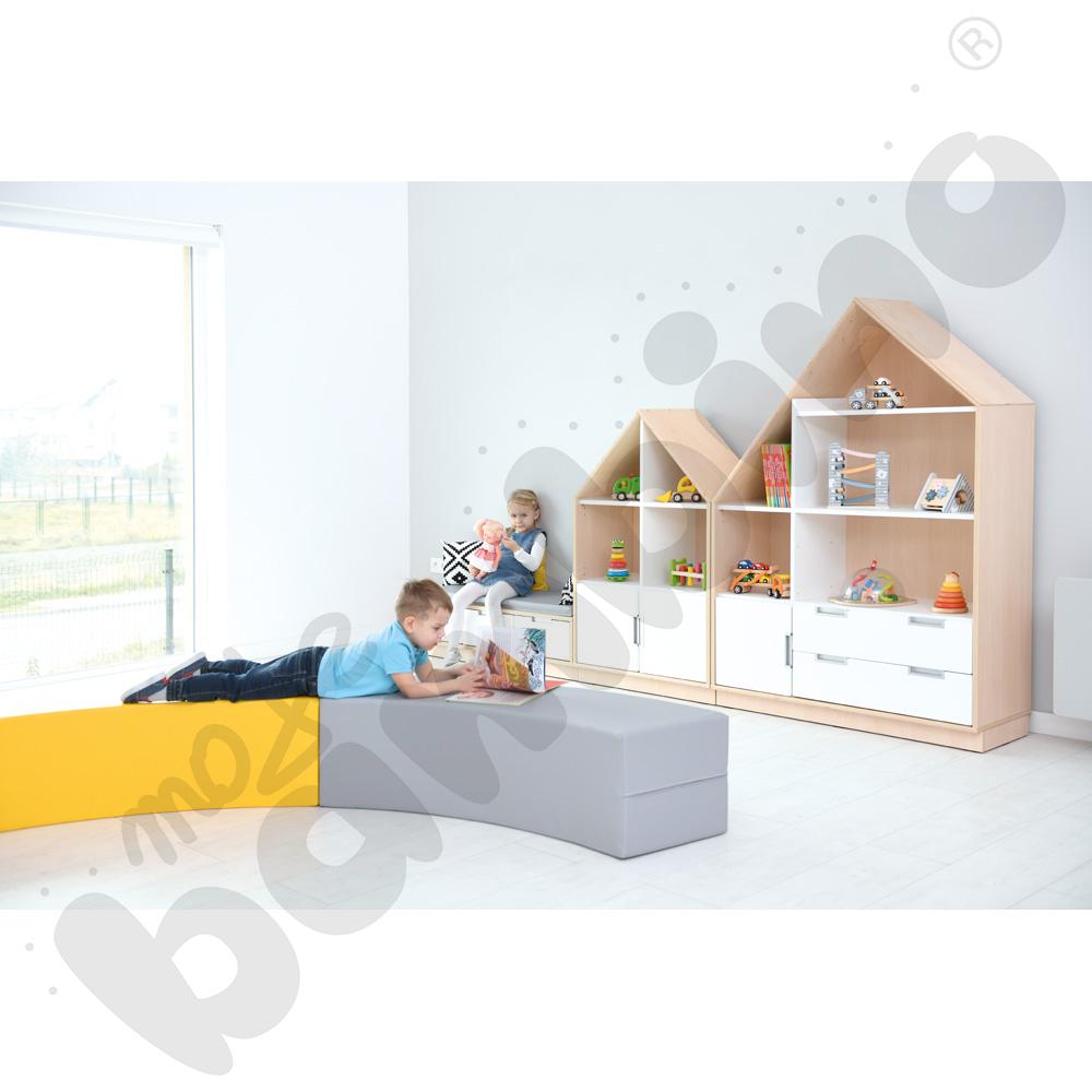 Quadro - szafka-domek z 3 półkami i na 4 szerokie szuflady, skrzynia klon jasny Quadro - szafka-domek z 3 półkami i na 4 szerokie szuflady, skrzynia klon jasny