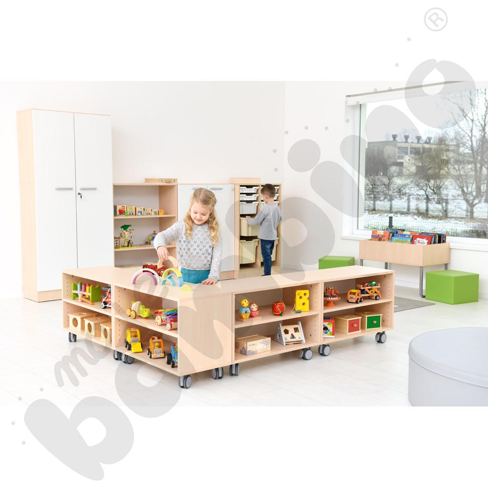 Regał Grande mobilny szeroki - klon jasny 