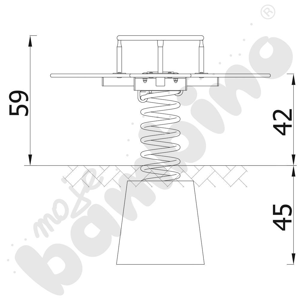 Sprężynowiec Koniczynka na podstawie metalowej