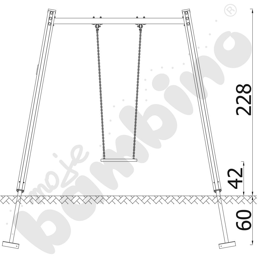 Huśtawka pojedyncza drewniana Triangulo/ bez zawiesi