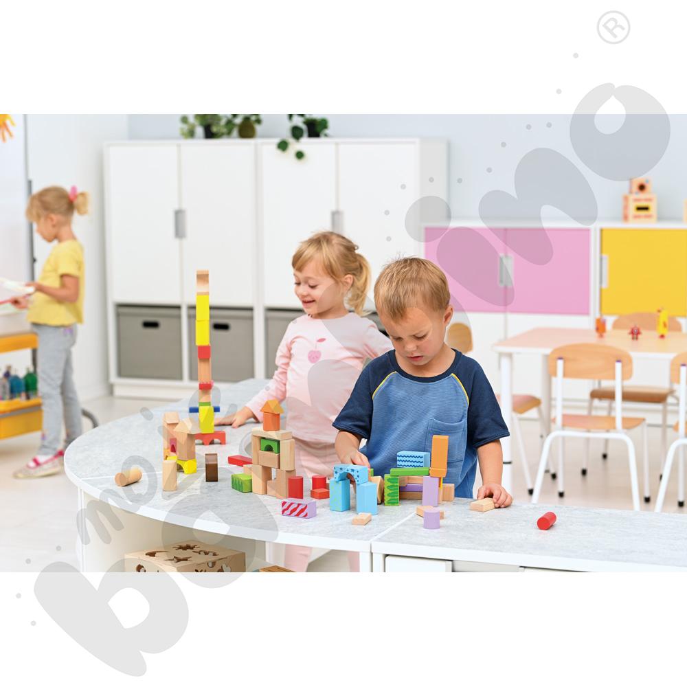 Klocki drewniane kolorowe, 50 szt. Klocki drewniane kolorowe, 50 szt.