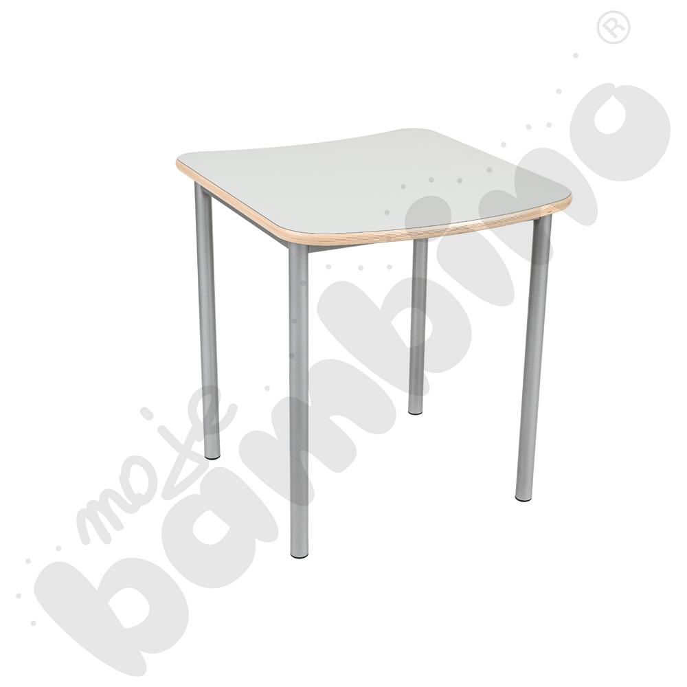 Stół Mila kwadrat falisty 70x72, blat HPL szary, narożniki zaokrąglone, rozm. 6