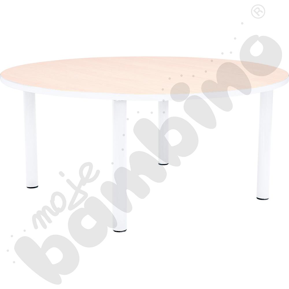 Stół Bambino okrągły wys. 40 cm z białym obrzeżem 