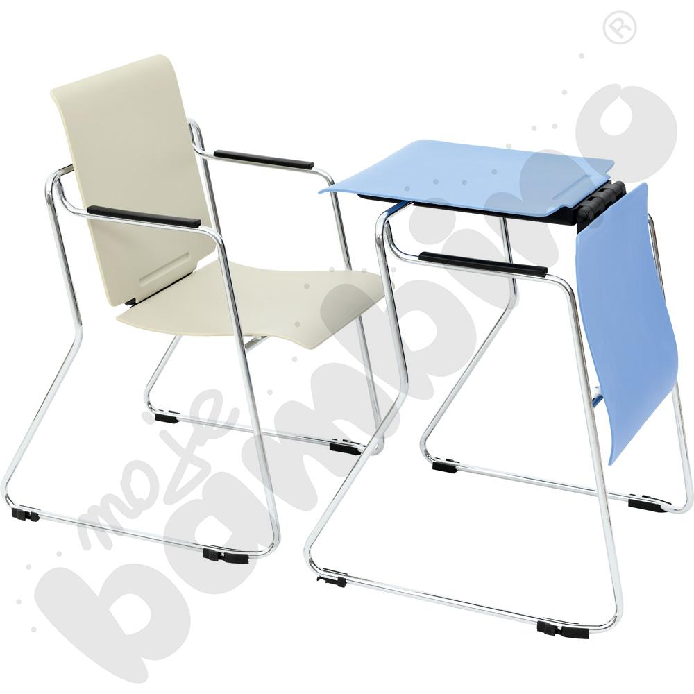 Krzesło-stolik Rotto 2w1 - błękitny