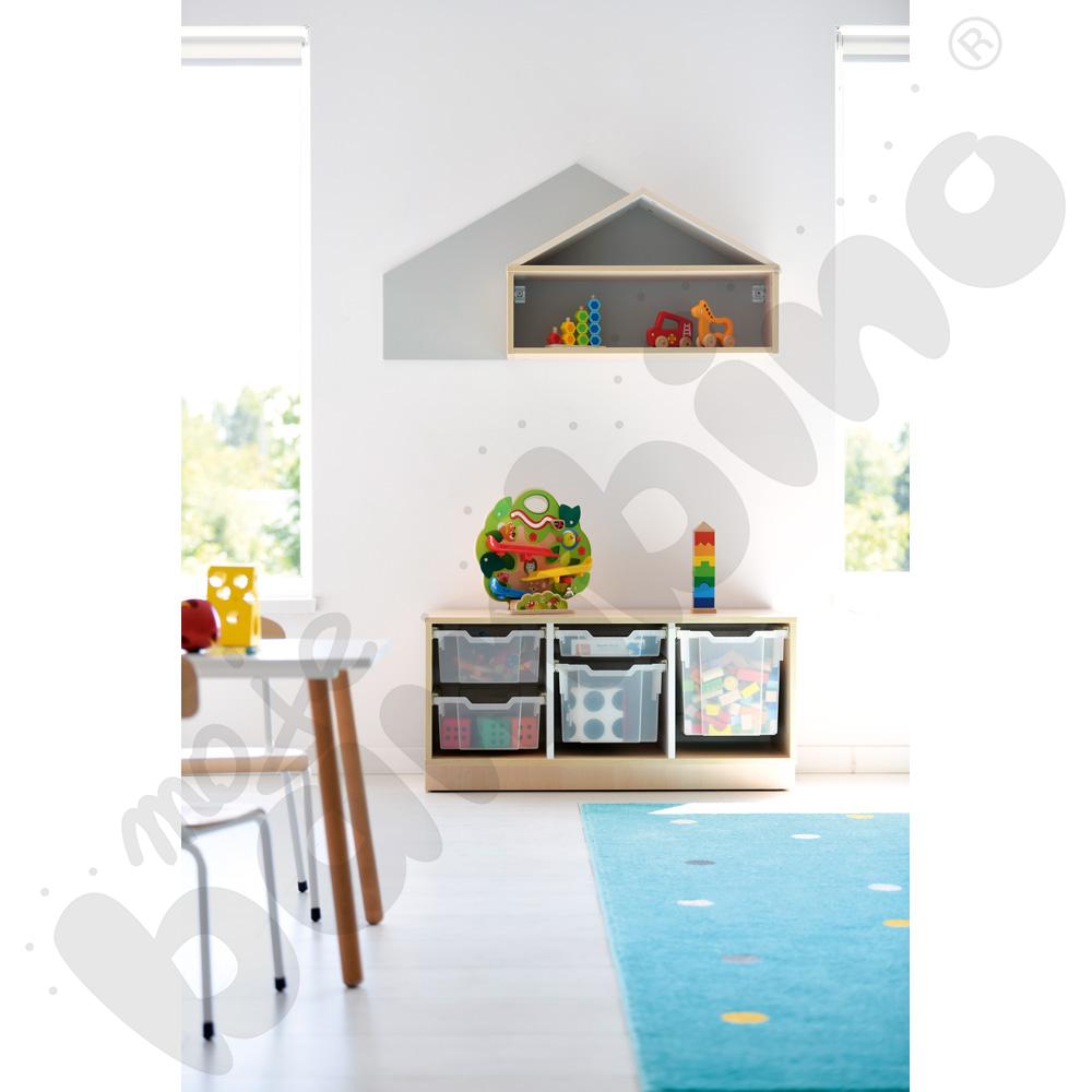 Quadro - szafka S na plastikowe pojemniki - z 2 przegrodami, klon jasny Quadro - szafka S na plastikowe pojemniki - z 2 przegrodami, klon jasny