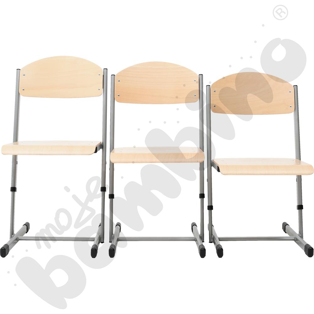 Krzesło T 3 w 1 z regulowaną wysokością rozm. 4-6 srebrne