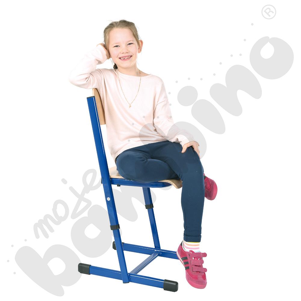 Krzesło T z regulowaną wysokością rozm. 5-6 niebieskie