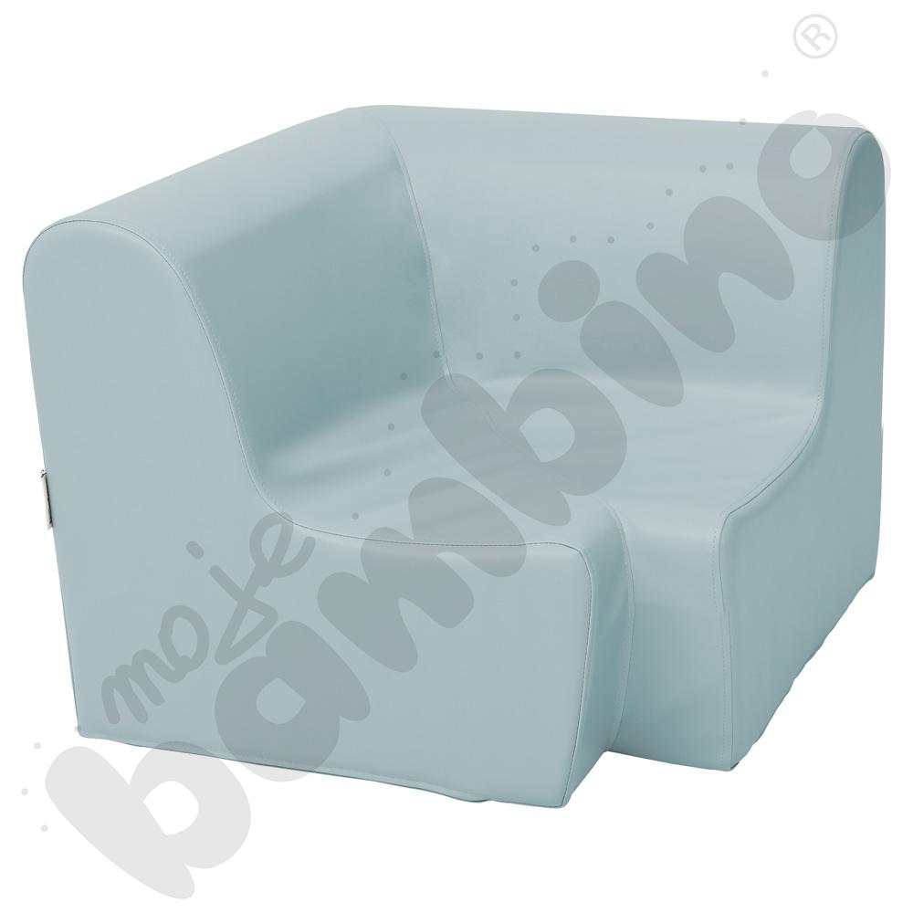 Mały fotelik rogowy błękitny pastel