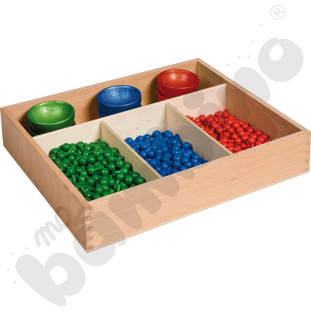 Pudełko z kołeczkami do tablicy algebraicznej Montessori