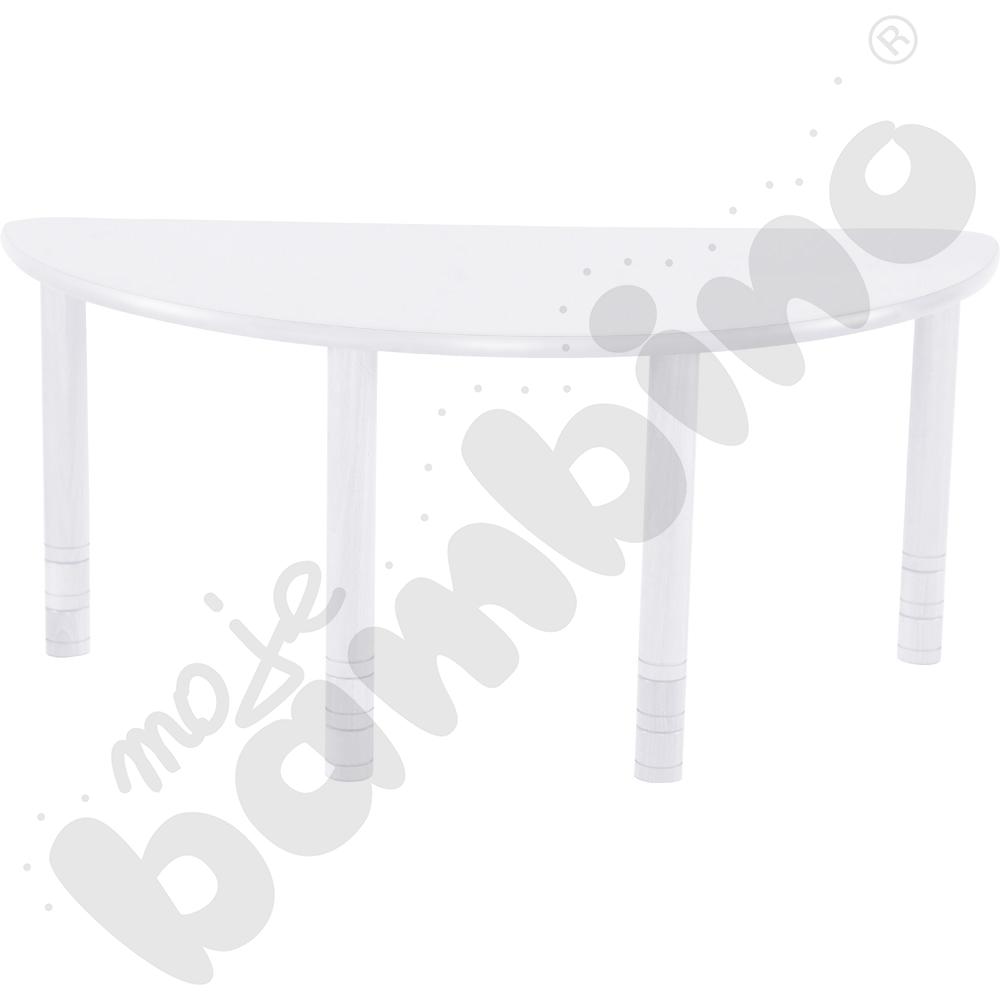 Stół Flexi półokrągły - biały, nogi bielone