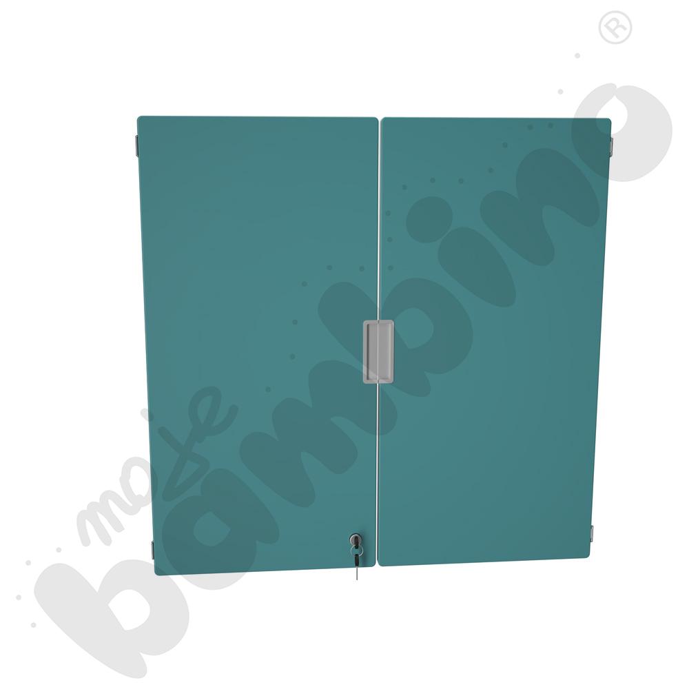 Quadro - drzwiczki średnie z zamkiem 90, do szafek bez przegrody, 1 para, cichy domyk - morskie