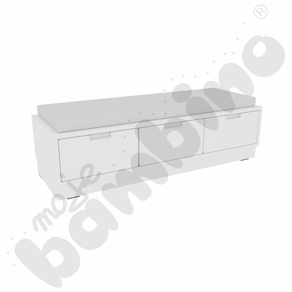 Quadro - szafka-ławeczka 3 - szary materac - biała