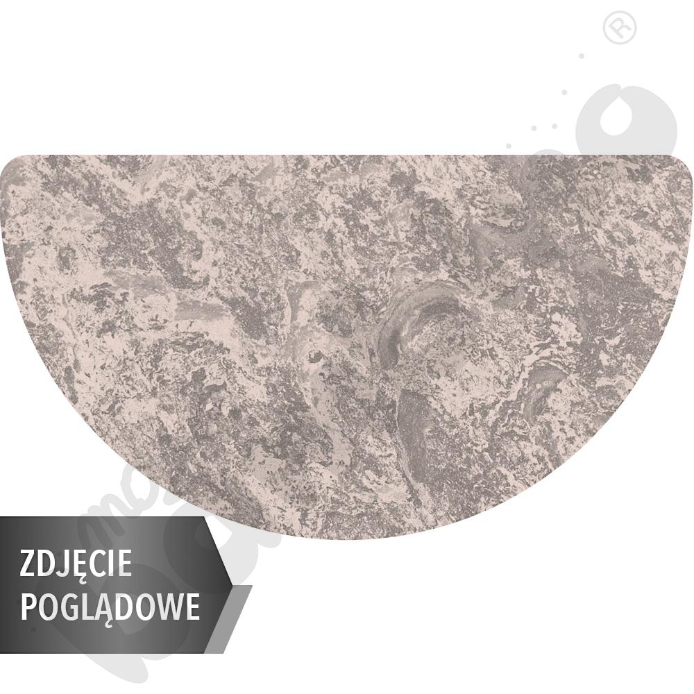Stół Cichy półokrągły 140x70, beżowy, zaokrąglony, rozm.6 z 2 kółkami