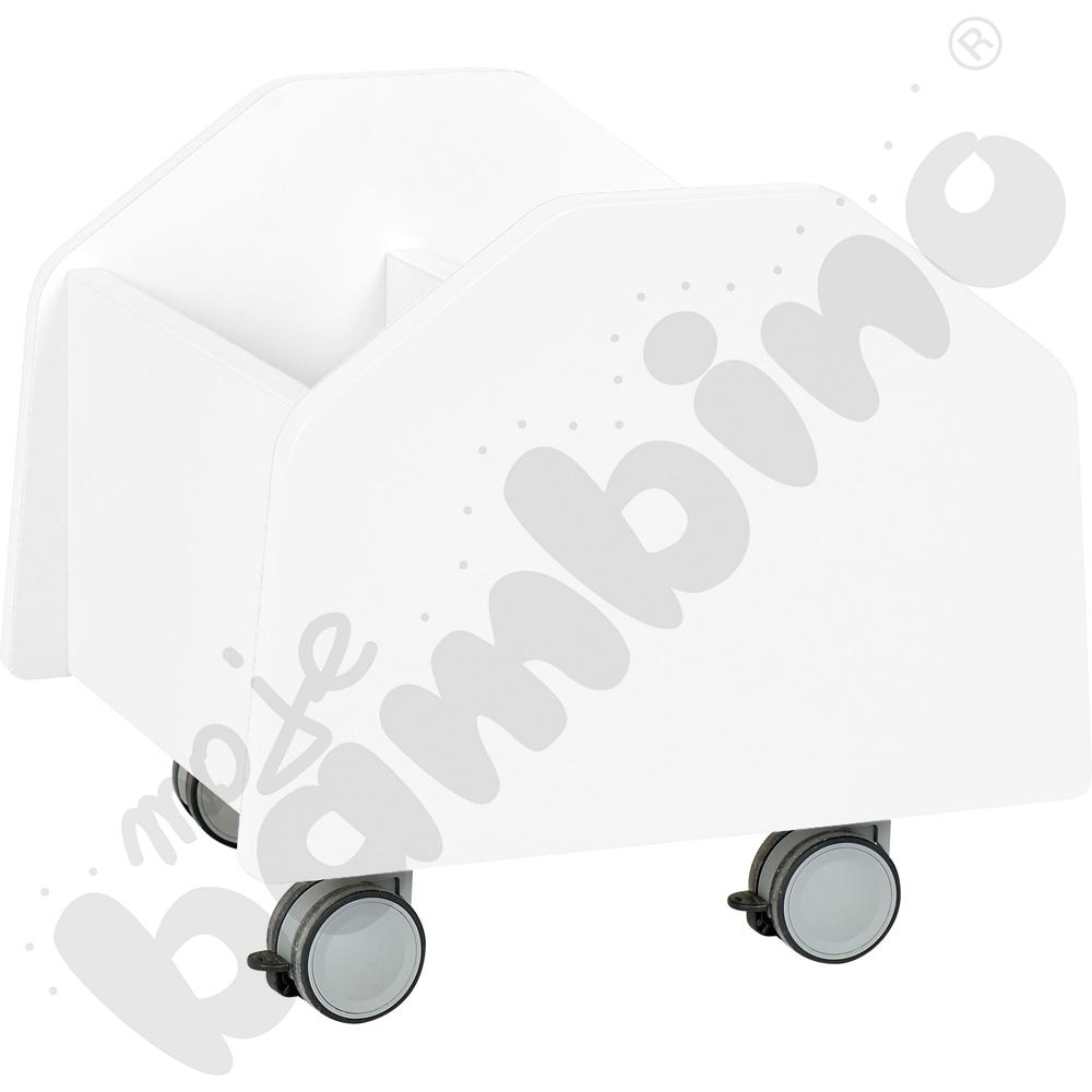 Quadro - pojemnik na kółkach mały, biały - biała skrzynia