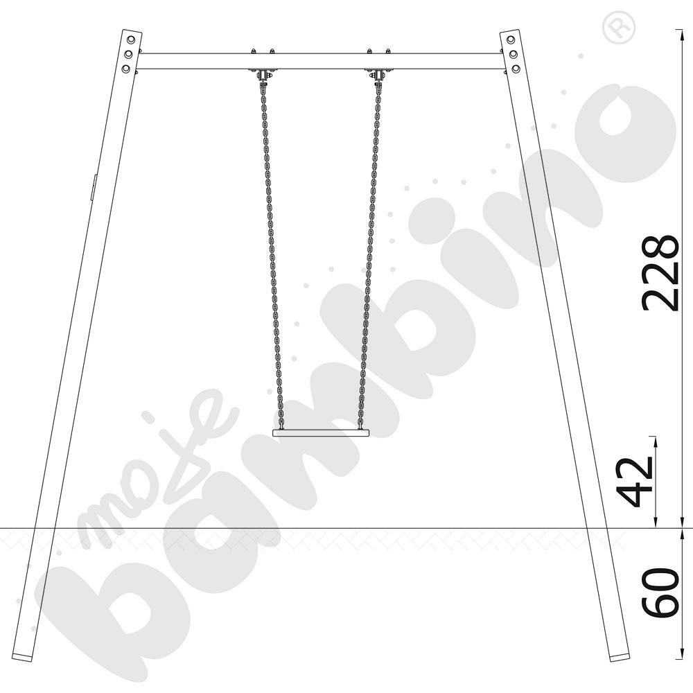 Huśtawka pojedyncza Quadro recykling/ bez zawiesi