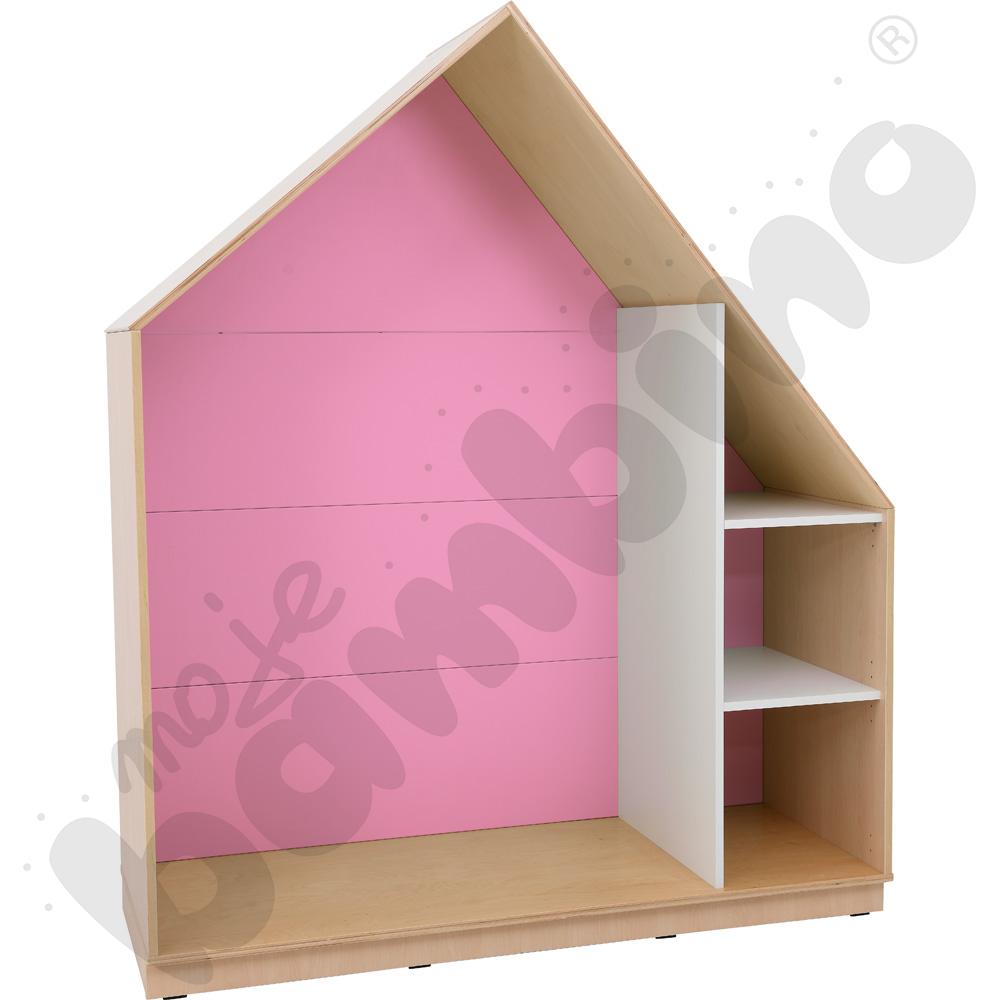 Quadro - szafka-domek z 2 półkami, skrzynia klonowa,jasnoróżowa
