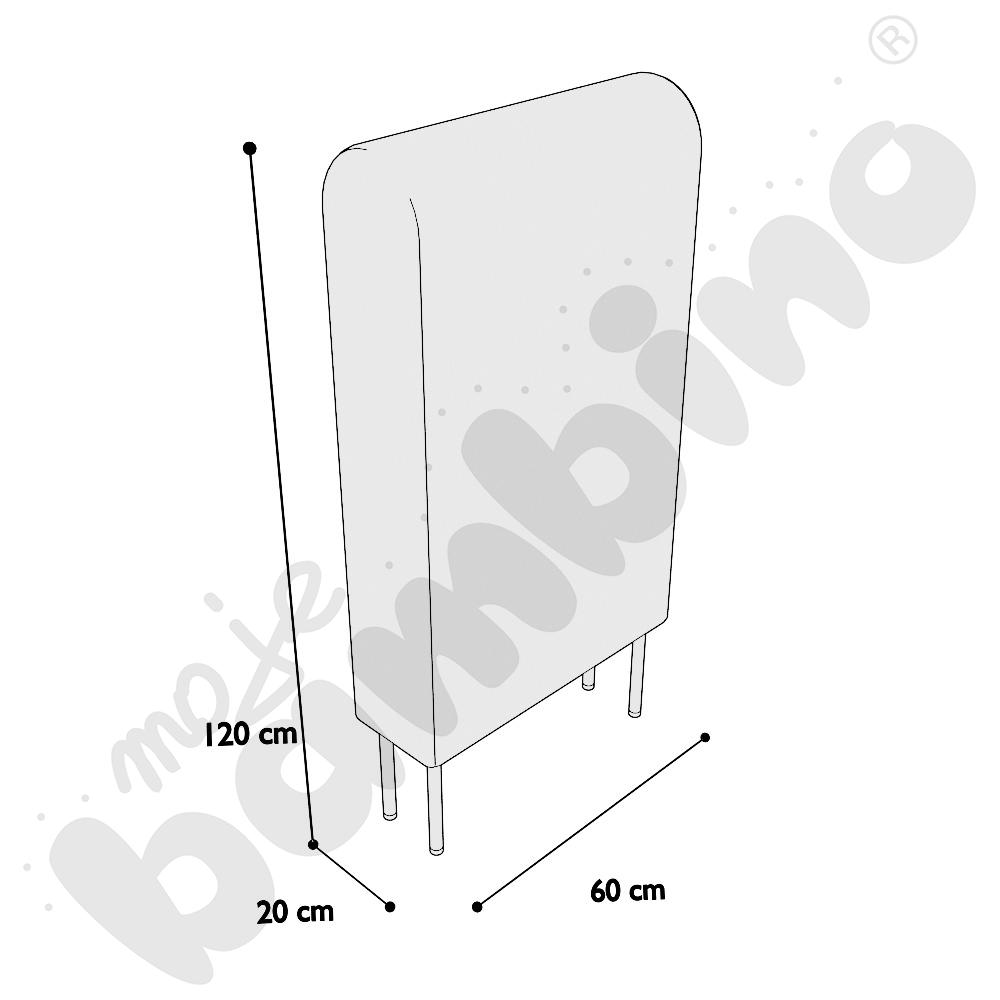 Moduł Versa 60x20x120 cm z filcowymi stopkami, stelaż jasnoszary, tkanina RO42