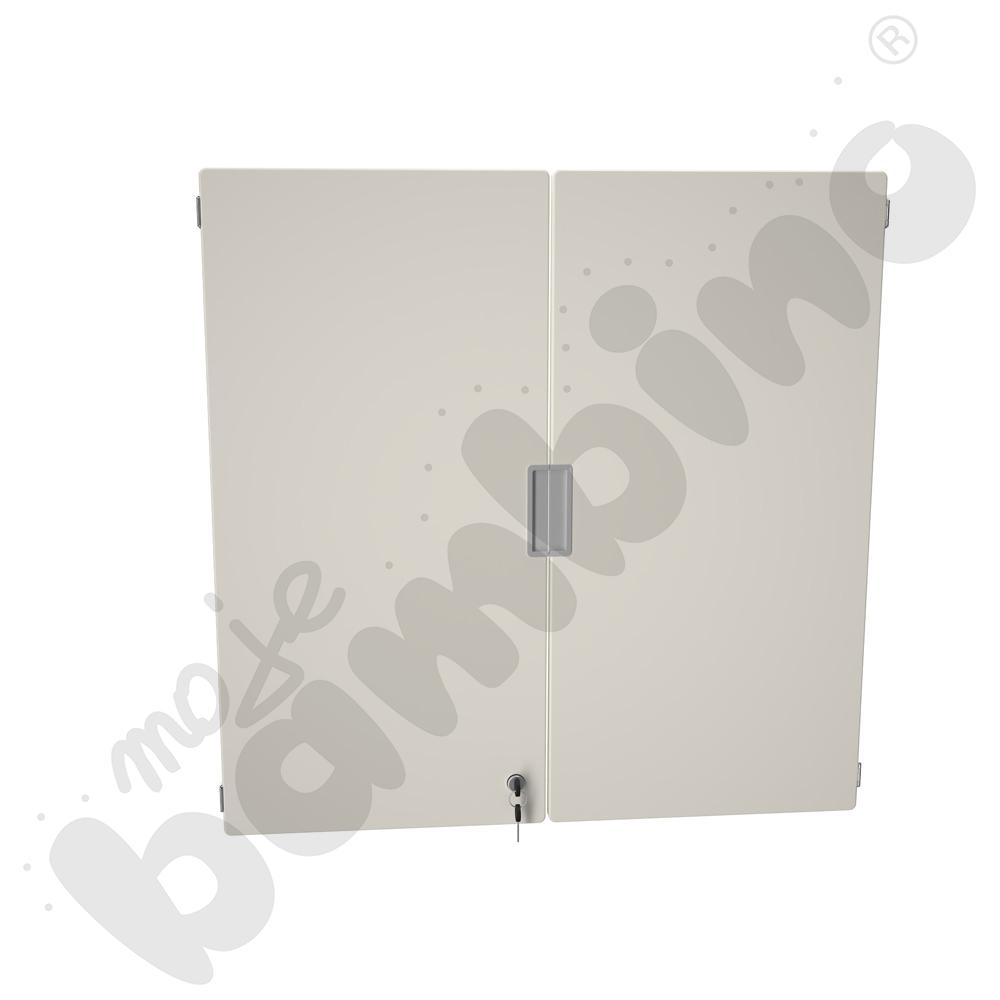 Quadro - drzwiczki średnie z zamkiem 90, do szafek bez przegrody, 1 para, cichy domyk - kość słoniowa