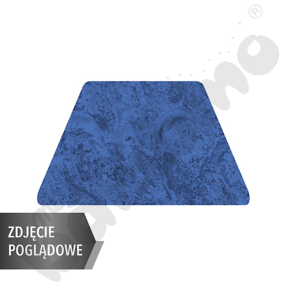 Cichy stół trapezowy 140x70x80x70, niebieski, zaokrąglony, rozm. 2