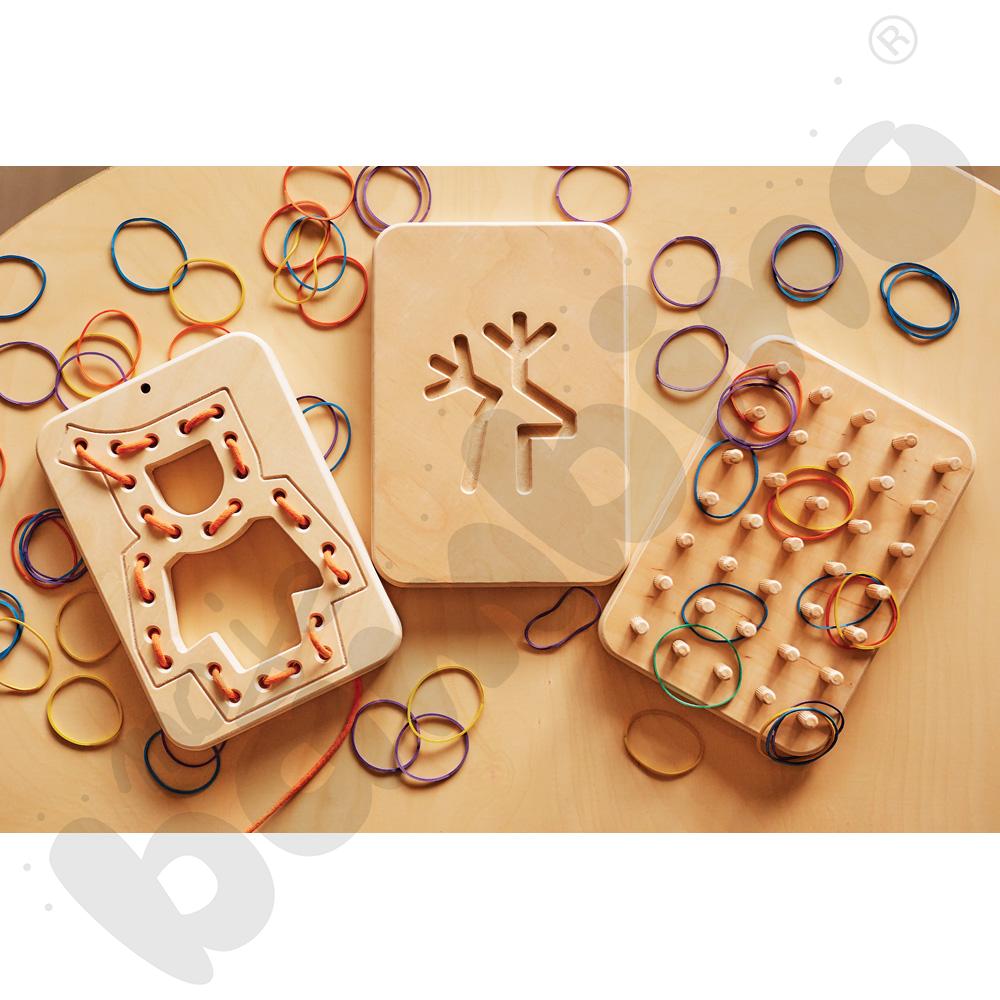 Drewniany Geoplan Montessori Good Wood - naturalny - MED