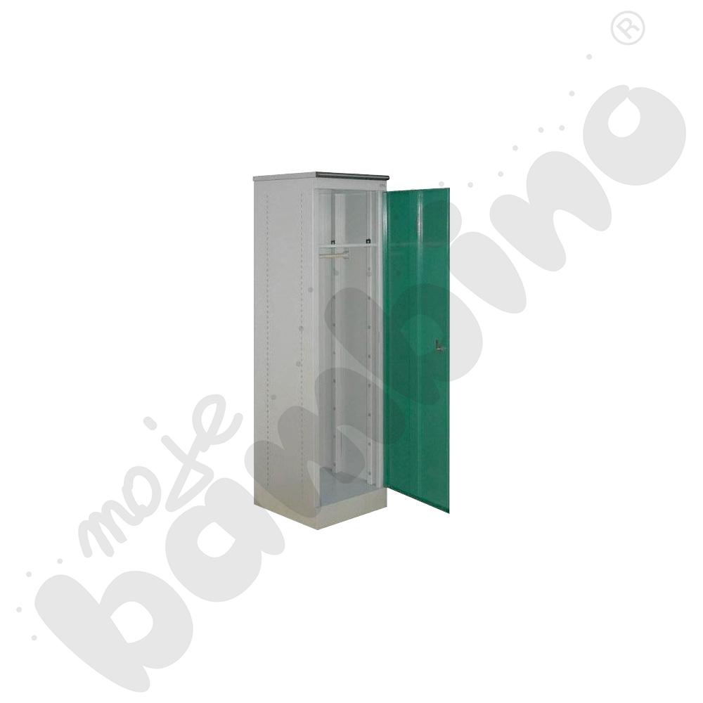 Szafka metalowa wysoka jednodrzwiowa z zielonymi drzwiami