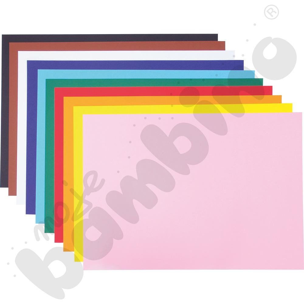 Karton gładki 100 arkuszy o wym. 50 x 70 cm 10 kolorów