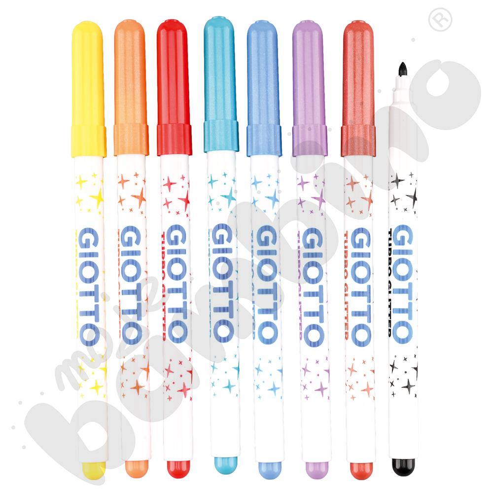 Brokatowe flamastry 8 kolorów