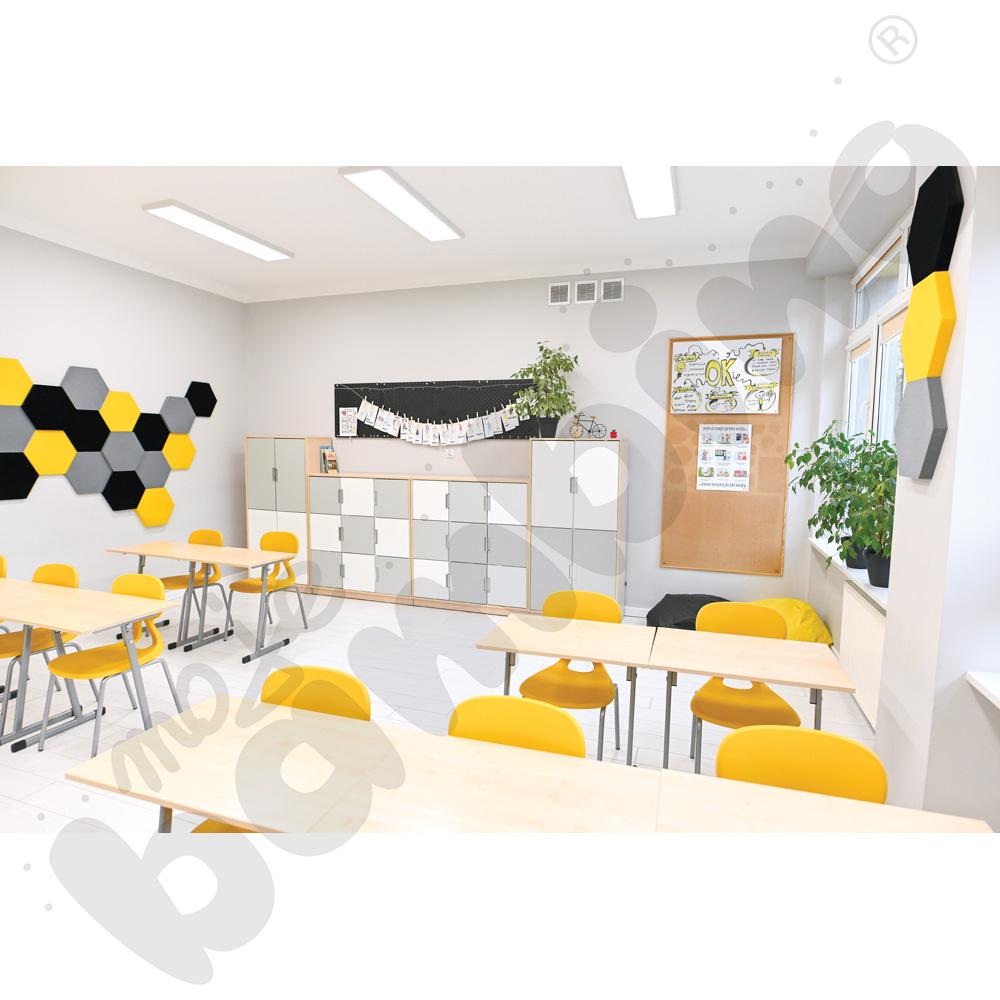 Quadro - regał L z 2 przegrodami i 2 półkami, klon jasny Quadro - regał L z 2 przegrodami i 2 półkami, klon jasny