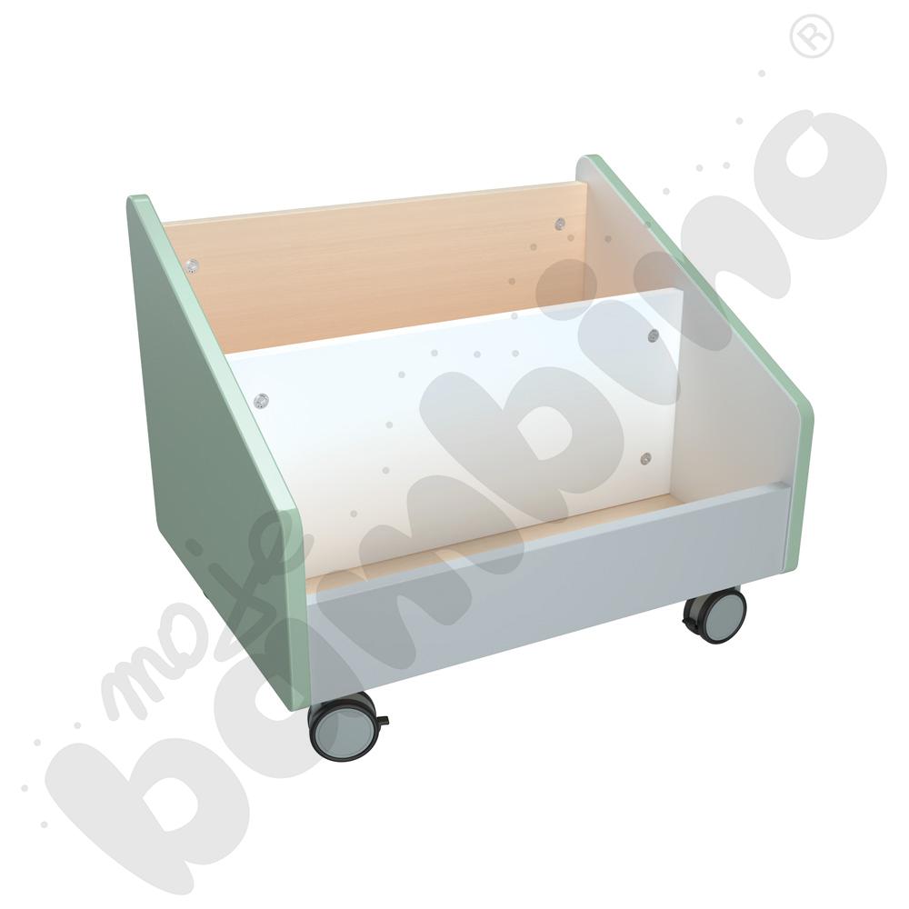 Quadro - pojemnik na kółkach duży, oliwkowy, skrzynia klon jasny Quadro - pojemnik na kółkach duży, oliwkowy, skrzynia klon jasny