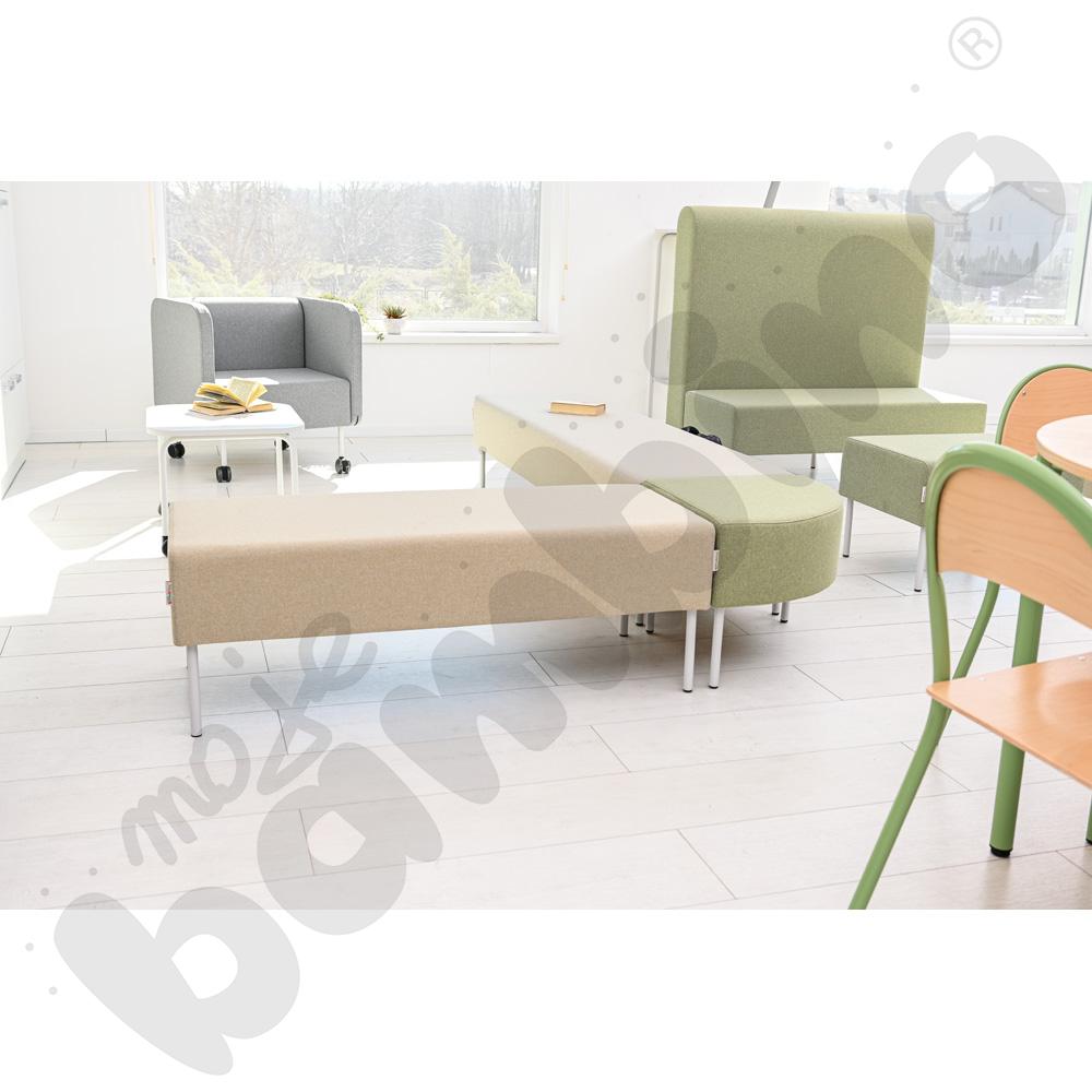 Pufa Versa 120x50 cm z plastikowymi stopkami, stelaż jasnoszary, tkanina RO37 Pufa Versa 120x50 cm z plastikowymi stopkami, stelaż jasnoszary, tkanina RO37