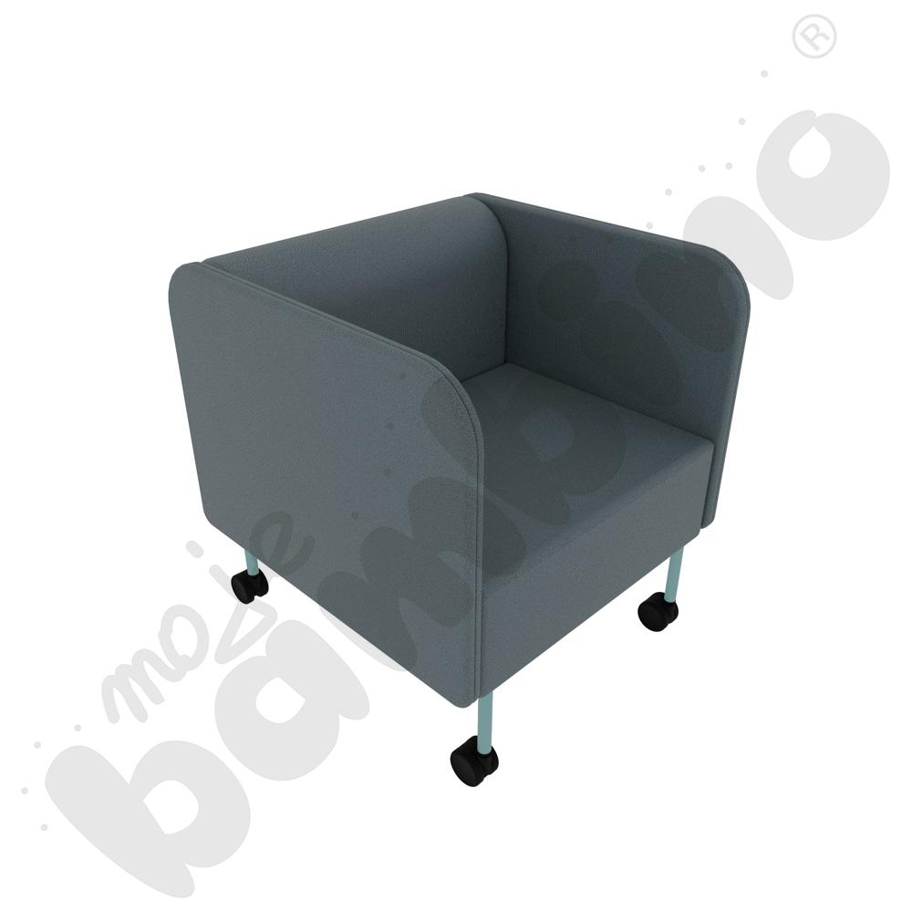 Fotel Versa z kółkami na twardą powierzchnię, stelaż turkusowy, tkanina BD13 Fotel Versa z kółkami na twardą powierzchnię, stelaż turkusowy, tkanina BD13