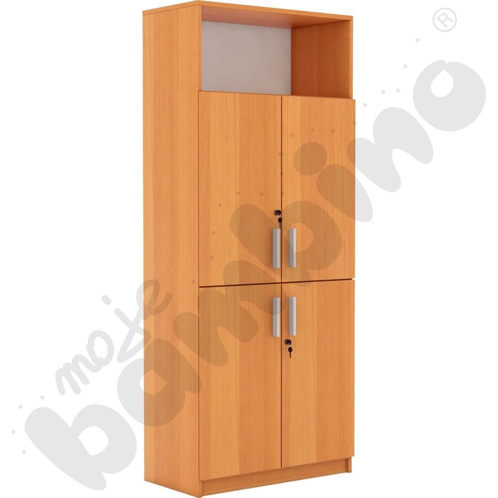 Szafa czterodrzwiowa wysoka z półką - buk Szafa czterodrzwiowa wysoka z półką - buk