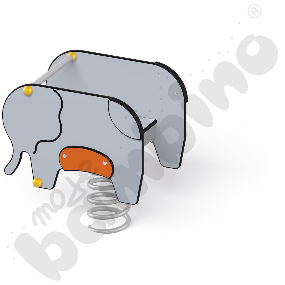 Sprężynowiec Słoń na podstawie metalowej