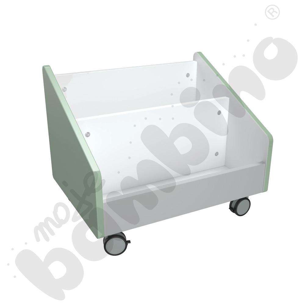 Quadro - pojemnik na kółkach duży, oliwkowy, biała skrzynia